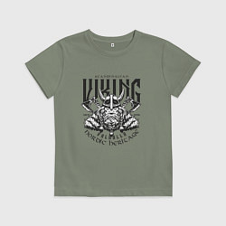 Футболка хлопковая детская Скандинавский викинг, цвет: авокадо