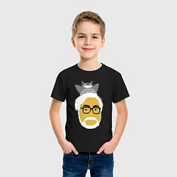 Футболка хлопковая детская Тоторо и Миядзаки, цвет: черный — фото 2