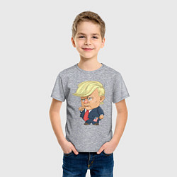Футболка хлопковая детская Мистер Трамп, цвет: меланж — фото 2