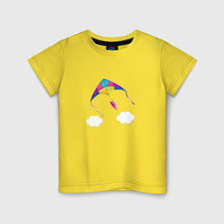 Футболка хлопковая детская Воздушный змей, цвет: желтый