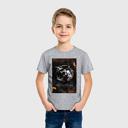 Футболка хлопковая детская The Witcher - Logo, цвет: меланж — фото 2