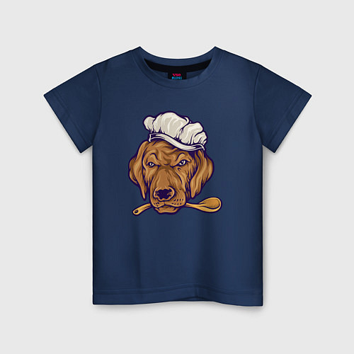 Детская футболка Chef dog / Тёмно-синий – фото 1