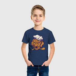 Футболка хлопковая детская Chef dog, цвет: тёмно-синий — фото 2