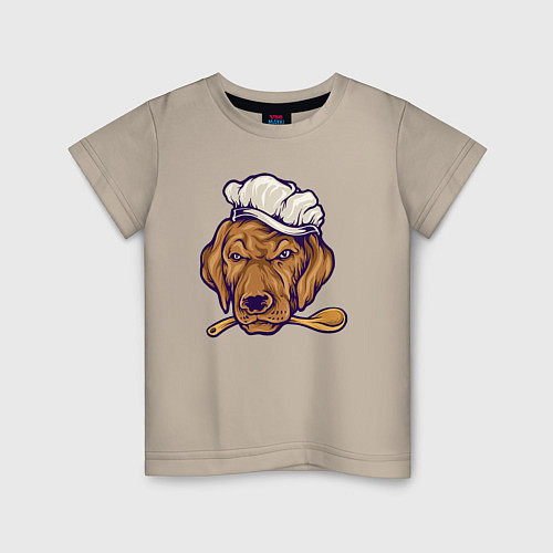 Детская футболка Chef dog / Миндальный – фото 1