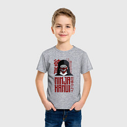 Футболка хлопковая детская My name is Higan, цвет: меланж — фото 2