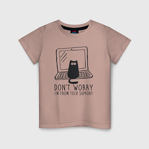 Детская футболка Dont worry im from tech support / Пыльно-розовый – фото 1