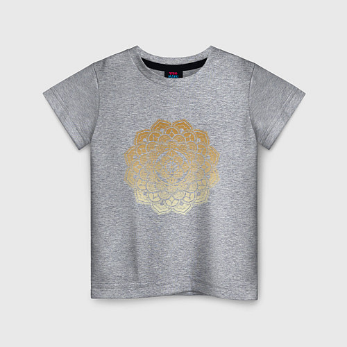 Детская футболка Мандала золотым градиентом / Меланж – фото 1