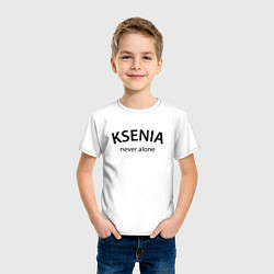 Футболка хлопковая детская Ksenia never alone - motto, цвет: белый — фото 2