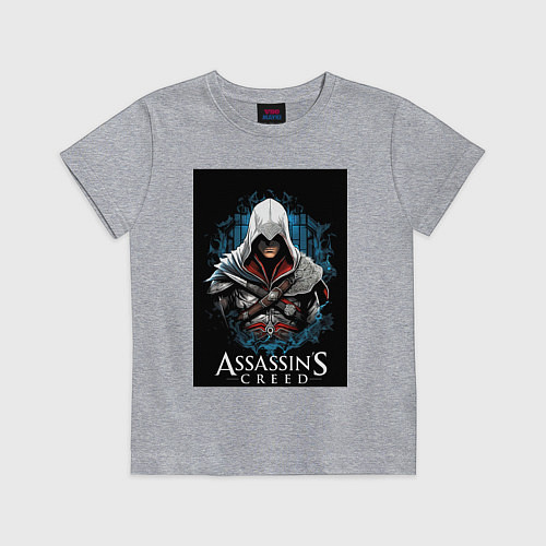 Детская футболка Assassins creed белый костюм / Меланж – фото 1