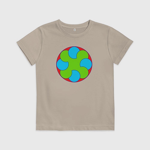 Детская футболка Слияние окружностей / Миндальный – фото 1