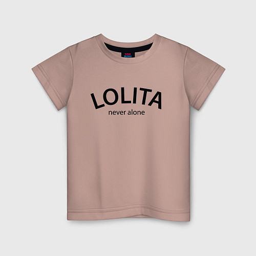 Детская футболка Lolita never alone - motto / Пыльно-розовый – фото 1