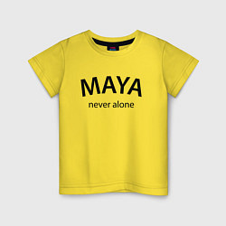 Футболка хлопковая детская Maya never alone- motto, цвет: желтый