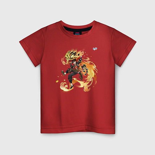 Детская футболка Ип Ка Мин из Геншин Импакт / Красный – фото 1