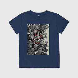 Футболка хлопковая детская Ван-Пис Луффи Монки Д, цвет: тёмно-синий