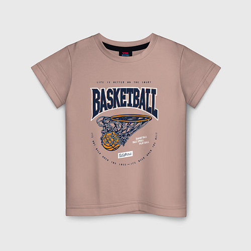 Детская футболка Баскетбол Калифорния / Пыльно-розовый – фото 1