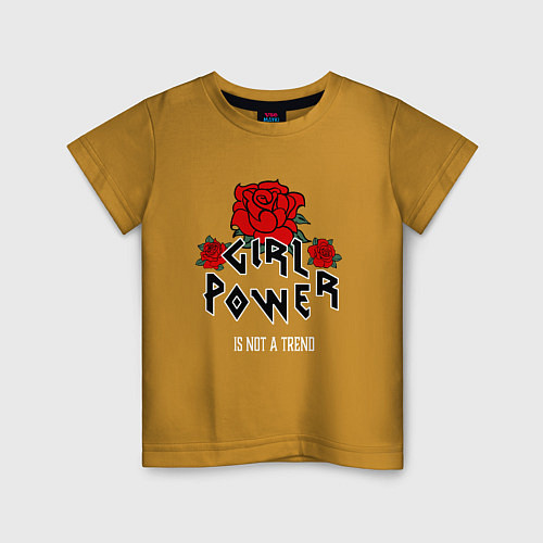 Детская футболка Сила девушек это не тренд / Горчичный – фото 1