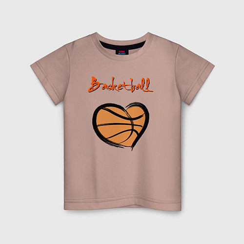 Детская футболка Basket lover / Пыльно-розовый – фото 1