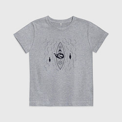 Футболка хлопковая детская Музыкант в лодке, цвет: меланж