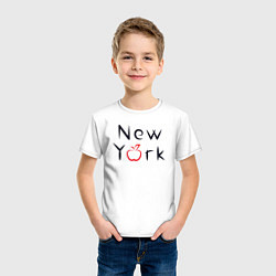 Футболка хлопковая детская New York apple, цвет: белый — фото 2