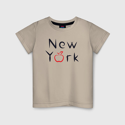 Детская футболка New York apple / Миндальный – фото 1