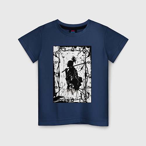 Детская футболка Воин с катаной / Тёмно-синий – фото 1