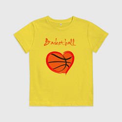 Футболка хлопковая детская Basket love, цвет: желтый