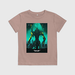 Футболка хлопковая детская Евангелион Синдзи Икари, цвет: пыльно-розовый