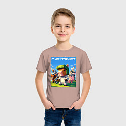 Футболка хлопковая детская Capycraft - collaboration ai art, цвет: пыльно-розовый — фото 2