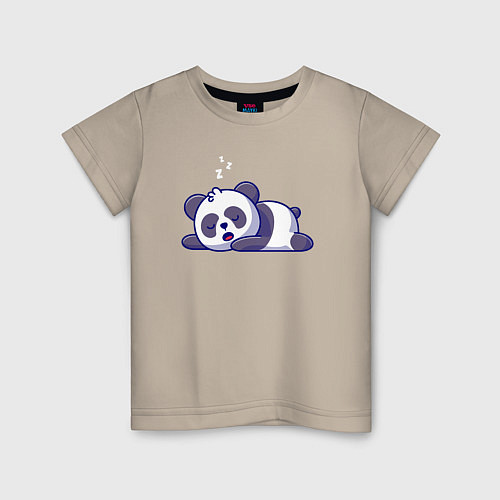 Детская футболка Панда спит / Миндальный – фото 1