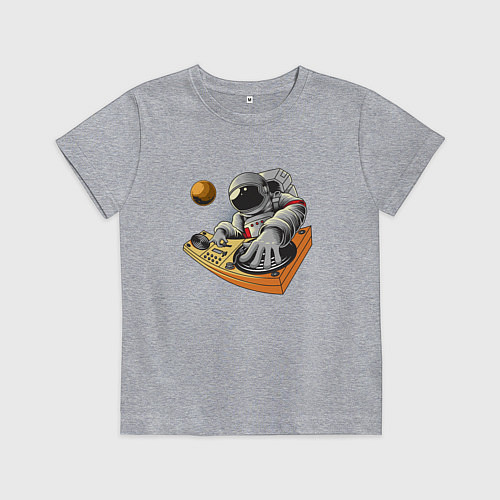 Детская футболка Космонавт - диджей / Меланж – фото 1