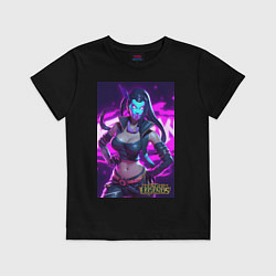 Футболка хлопковая детская League of Legends Akali Kda, цвет: черный