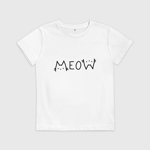 Детская футболка Мяу котики / Белый – фото 1