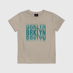 Футболка хлопковая детская Brklyn, цвет: миндальный