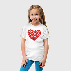 Футболка хлопковая детская Hearts of love, цвет: белый — фото 2