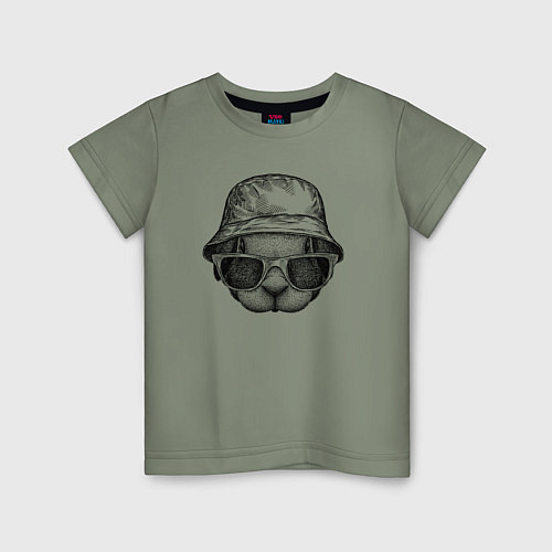 Детская футболка Зайка в панаме и очках / Авокадо – фото 1