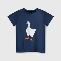 Футболка хлопковая детская Untitled goose game honk, цвет: тёмно-синий
