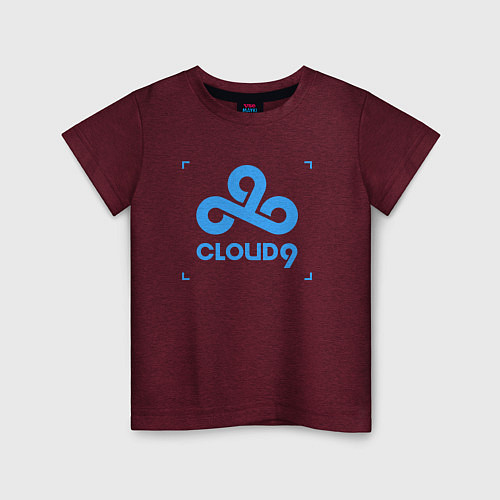 Детская футболка Cloud9 - tecnic blue / Меланж-бордовый – фото 1