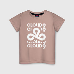 Футболка хлопковая детская Cloud9 - in logo, цвет: пыльно-розовый