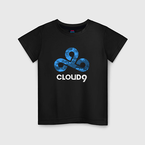 Детская футболка Cloud9 - blue cloud logo / Черный – фото 1