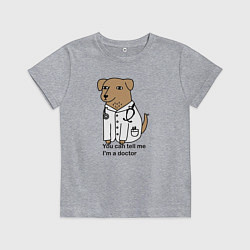 Футболка хлопковая детская Собака доктор, цвет: меланж