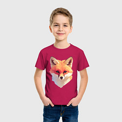 Футболка хлопковая детская Foxs head, цвет: маджента — фото 2