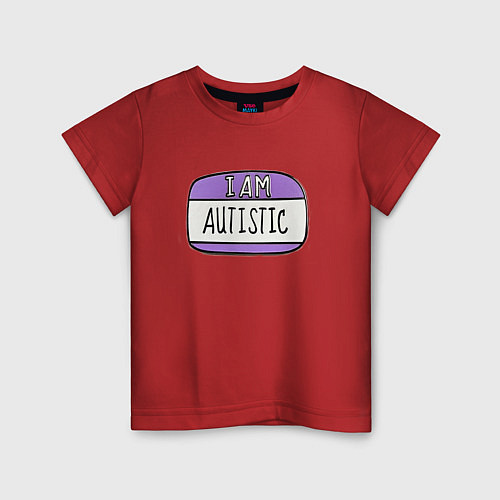 Детская футболка Аутист / Красный – фото 1