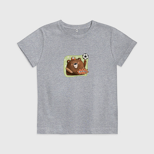 Детская футболка Медведь футболист / Меланж – фото 1