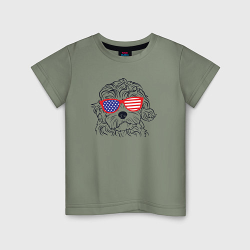 Детская футболка USA dog / Авокадо – фото 1