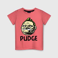 Футболка хлопковая детская Pudge Face, цвет: коралловый