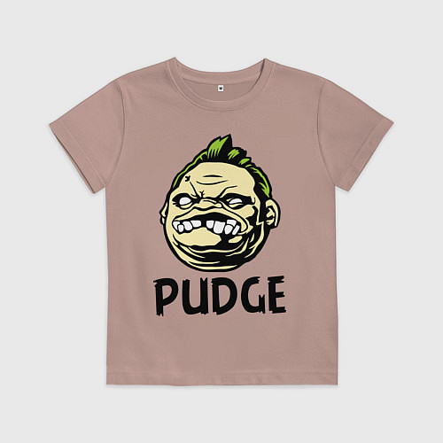 Детская футболка Pudge Face / Пыльно-розовый – фото 1
