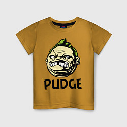 Футболка хлопковая детская Pudge Face, цвет: горчичный