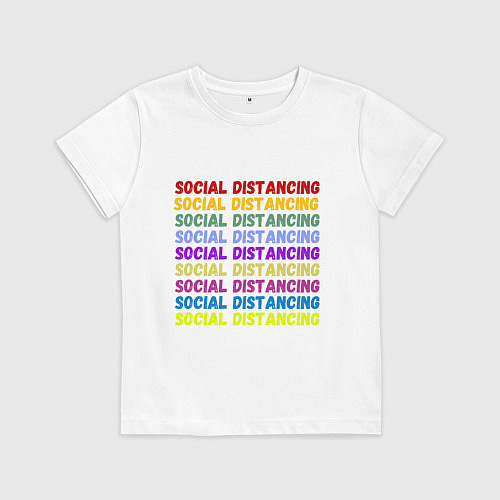 Детская футболка Social distancing - социальная дистанция / Белый – фото 1