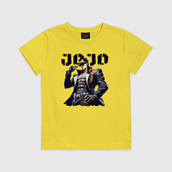 Футболка хлопковая детская Jotaro Kujo - jojo ai art, цвет: желтый