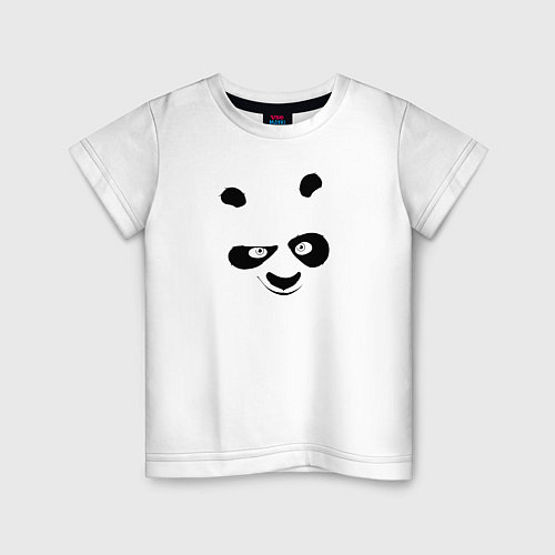 Детская футболка Кунг фу панда силуэт / Белый – фото 1